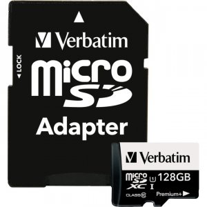 Verbatim 99142 Memory Card With Adapter, Premium+ 533x, 128gb, Microsd