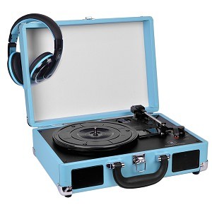 Innovative ITVS-550B-TQ 3-speed Vintage Suitcase Turntable Wbuilt-in S