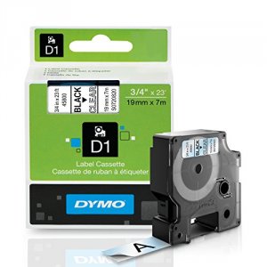 Dymo 45800 D1 Clear Tape.  Black Print Clear Tape, 34in X 23ft.