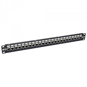 Tripp N254-024-6A 24-port Cat6a Patch Panel Feedthrough Rackmount Rj45