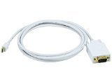 Monoprice 6003 6ft 32awg Mini Dp To Vga Cable - White