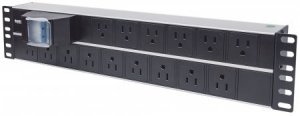 Intellinet 714075 15-way Power Strip With Double Air Switch, 2u 19  Ra