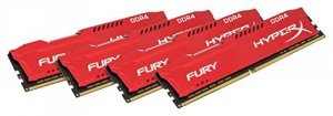 Kingston HX426C16FRK4/64 Hyperx Fury Red 64gb (16gb X4) Ddr4 2666mhz R