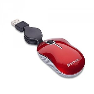 Verbatim 98619 Mini Travel Optical Mouse, , Commuter Series, Red