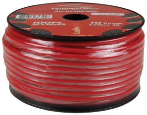 Audiopipe AP10100RD 10 Gauge Red Primary Wiring - 100 Feet Length