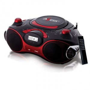 Axess PB2704RD Portable Mp3cdusbsd Boombox With Amfm Stereo Red