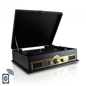 Pyle PTT30BK Bluetooth Vintage Classic Style Turntable Wireless Music 