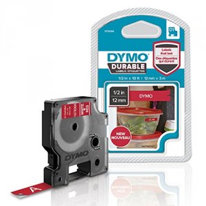 Dymo 1978366 D1 Durable Label White Print On Red Tape 12 W X 10l