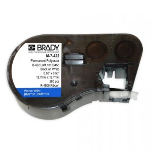 Brady M-7-422 Mseries B422 White 0.50in X 0.50in 280  Roll Hf