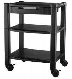 Kantek PS540 Three-shelf Mobile Printerfax Stand - 75 Lb Load Capacity