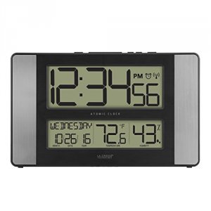 Lacrosse 513-1417H-AL Atomic Digital Wall Clock       With Indoor Temp