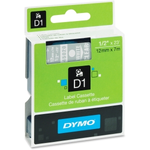 Dymo 45020 White Print Clear Tape, 12 X 23