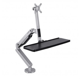 Loctek S2M Sit Stand Monitor Mount With Keyboard Tray. Max Extension 3