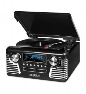 Innovative INN-V50-200-BLK Bluetooth Stereo Turntable With Cd