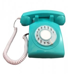 Cortelco ITT-500AQA Rotary Phone Aqua