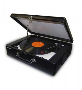 Jensen JEN-JTA-420 Portable Turntable With Built-in Speaker