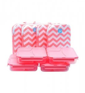 Miscellaneous PRE-L1000348-4 Chevron Lunch Containers In A Pack Of 4