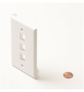 Steren ST-310-203WH 3-cavity White Keystone Plate