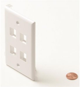 Steren ST-310-204WH 4-cavity White Keystone Plate