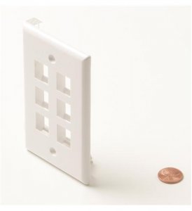 Steren ST-310-206WH 6-cavity White Keystone Plate