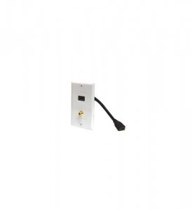 Steren ST-526-111WH Standard Hdmi Pigtail  F Jack Wall Plate