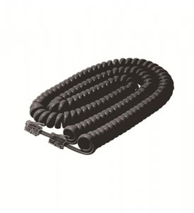 Steren ST-BL-322-025BK 25ft Coiled Handset Telephone Cord Black