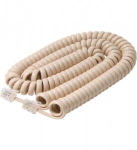 Steren ST-BL-322-025IV 25ft Coiled Handset Telephone Cord Ivory