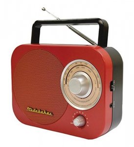 Studebaker STUD-SB2000RB Portable Amfm Radio In Red