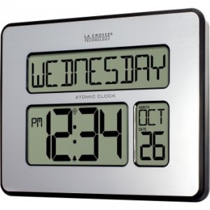 Lacrosse 513-1419BL-INT Atomic Digital Wall Clock       With Indoor Te