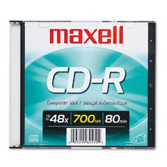 Maxell 648201 Cd-r, 48x, 80 Min, Branded, Slim Jewel