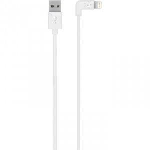 Belkin F8J147BT04-WHT 90degree Synccharge Cable,2.4a,ltg,4  W