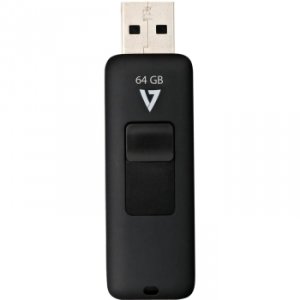 V7 VF264GAR-BLK-3N 64gb Black Flash Drive Usb2.0