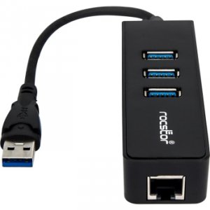 Rocstor Y10A179-B1 3port Usb 3.0 Hub With Gigabit