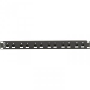 Black JSM112A Cat6 Protected Panel 12 Port 10