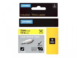 Dymo 18056 Rhino 12in X 5ft, Yellow Heat Shrink Tubes