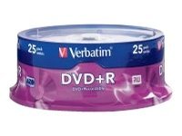 Verbatim 95033 Azo Dvd+r, , 4.7gb, 16x, Branded, 25pk Spindle, Taa