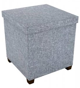 Atlantic ATL-67336042 Storage Ottoman 17 X 17 Light Gray