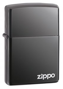 Zippo 150ZL Black Ice Windproof Lighter With Logo - Classic Case