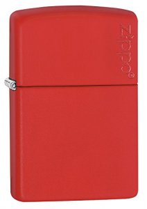 Zippo 233ZL Red Matte Windproof Lighter With Logo