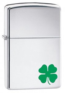 Zippo 24007 Windproof Lighter - A Bit O' Luck Clover Design