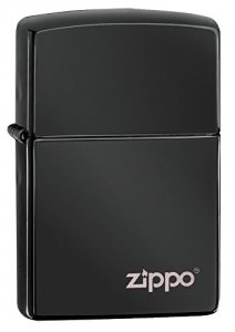 Zippo 24756ZL Ebony Finish Windproof Lighter With Logo