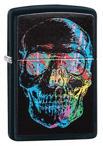 Zippo 28042 Colorful Skull Black Matte Windproof Lighter