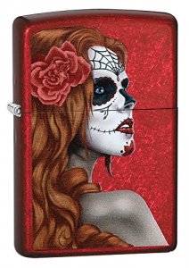 Zippo 28830 Day Of The Dead Girl Lighter - Candy Apple Red