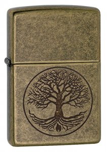 Zippo 29149 Antique Brass Tree Of Life Pocket Lighter