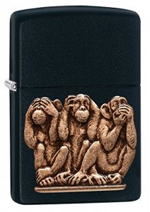 Zippo 29409 Windproof Lighter With Three Monkeys Design