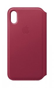 Apple MQRX2ZM/A - Flip Cover For Cell Phone - Leather - Berry - For Ip