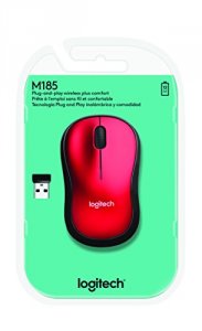 Logitech 2LZ711 Wireless Mouse M185 - Optical - Wireless - Red - Usb -