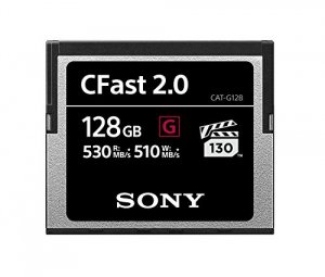 Sony CAT-G128 Memory Card, Cfast G Series, Cat-g128 128gb, 525mbs