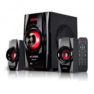 Axess MSBT3901RD Bluetooth Mini System 2.1 Channel Home Theater Speake