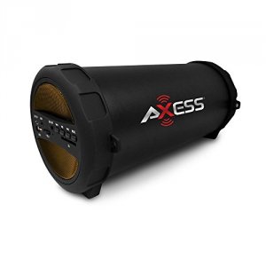 Axess SPBT1041YL Thunder Sonic Bluetooth Cylinder Loud Speaker Sd Card